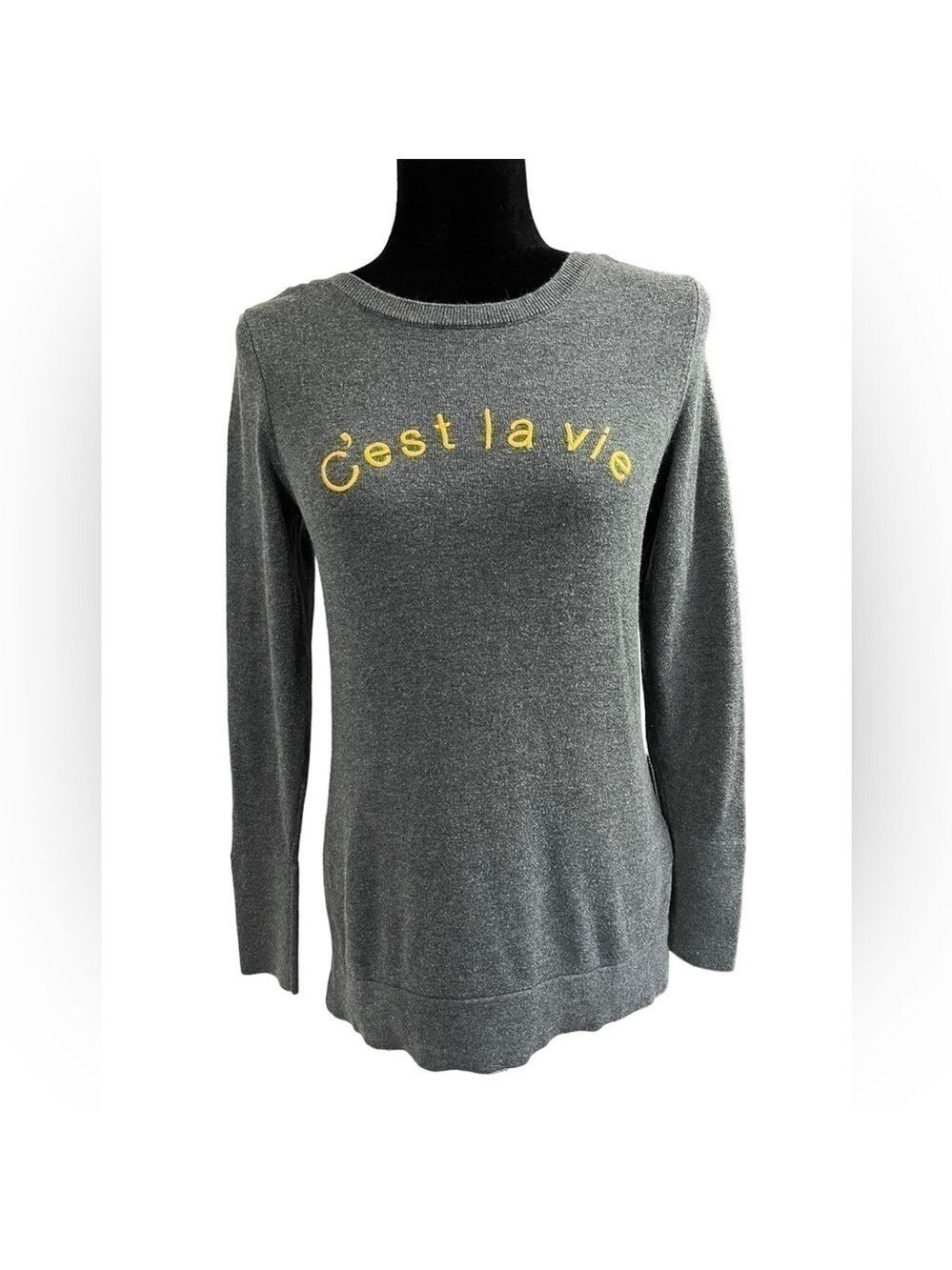 “c’est La Vie” Knit long sleeve sweater